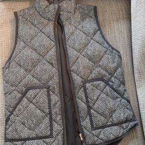 J. Crew Black and White Herringbone Vest